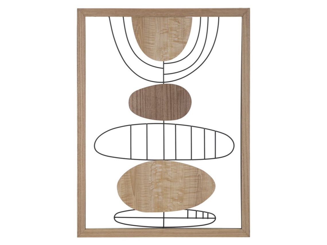 Panel decorativo 3D abstracto de madera marrón 60x2x80 cm Mauro Ferretti