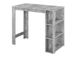 Mesa de Bar Danderyd con 3 estantes aglomerado 120x60x106 cm Efecto hormigón [[EN.CASA]]
