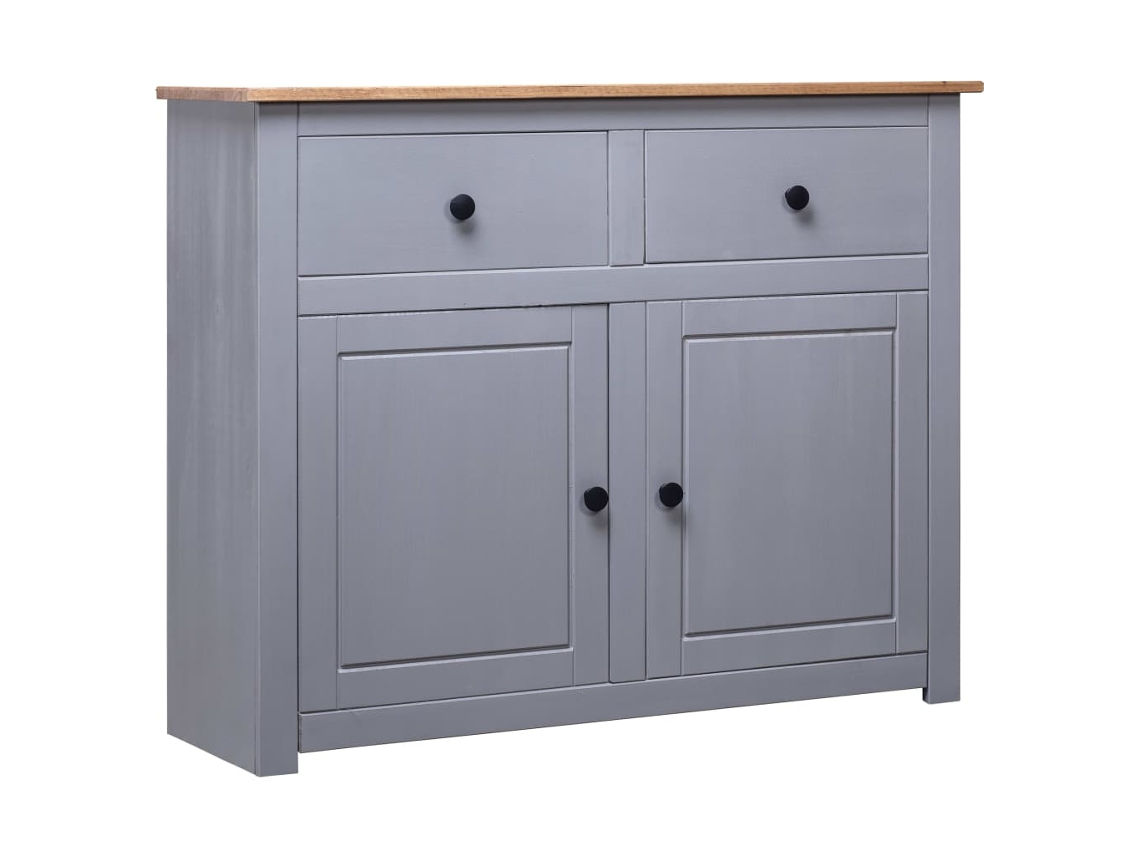 Lovely Home Aparador 93X40X80 Cm Pino Macizo Panama Gris
