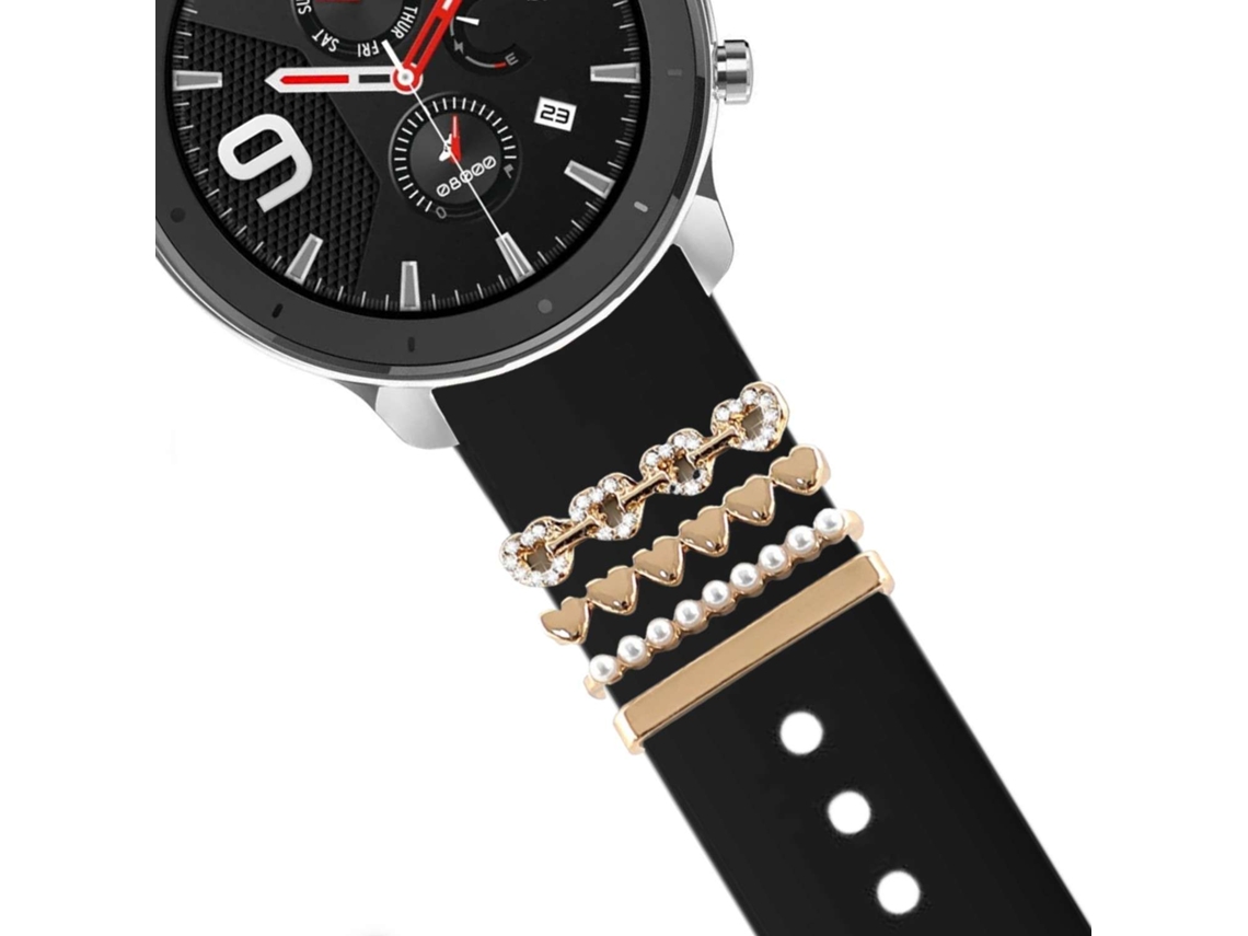 Correa Amazfit Bip S Pulsera con Adorno Corazones Negro