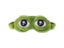 Máscara de dormir com estampa de sapo triste, macia, ideal para viagens e escritório, presente divertido para os olhos, verde, 1 unidade.