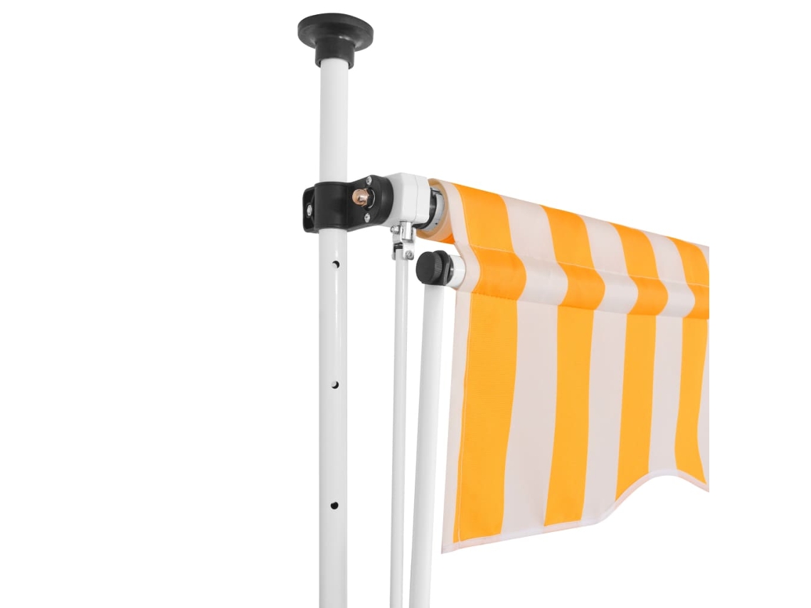 Toldo retráctil manual de 400 cm con rayas naranjas y blancas Wsd852768 Lovely Home