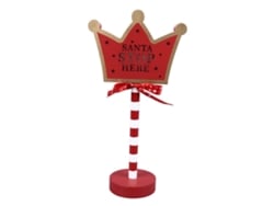 2026-topper De Árbol Navideño Santa Stop Here Con Led Decoración De Metal Y Madera Sólida Para Fiesta Navideña 15.5x8.5x30.5cm