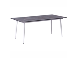Mesa de comedor de jardín Beliani Tolentino en termolaminado de alta presión blanco 90x180x75 (hpl)