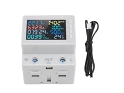 Voltímetro Y Amperímetro Digital 8 En 1 Con Pantalla Lcd Multifuncional, Protección Múltiple, Ca 170-270v 63a