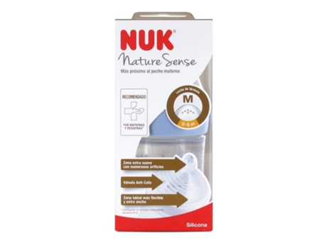 Biberon NUK Nature Sense PP 0-6 M Silicona 150 ml