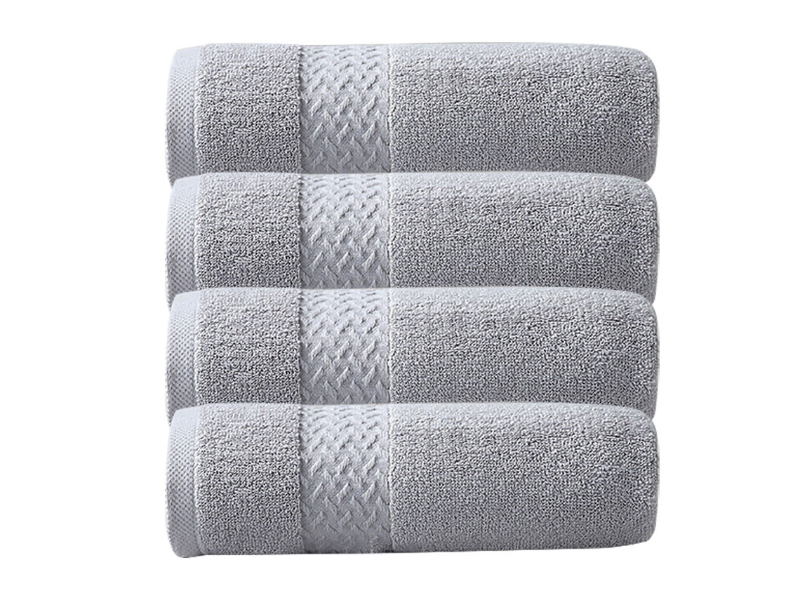 Conjunto de Toalla NEVEANCE Lujo Suaves Absorbentes Algodón Gris - 4pcs (75x35cm)