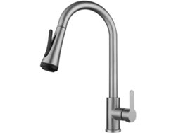 Grifo De Cocina Con Cabezal Rociador Extraíble, Mezclador De Fregadero De Arco Alto Y 4