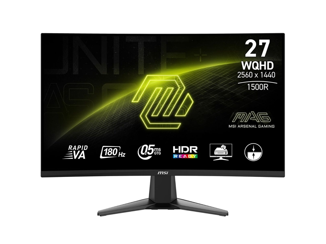 Monitor Gaming MSI MAG 27CQ6F (Negro - 27" - LCD - Quad HD - Enchufe EU - 0,5 ms)
