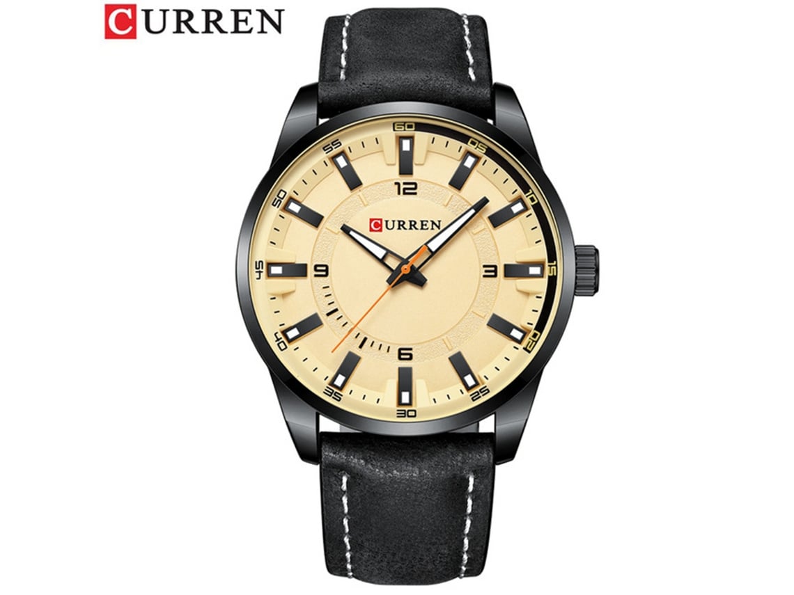 Reloj De Pulsera Para Hombre, De Estilo Formal, Con Correa De Cuero, Esfera Grande Y Un Diseño Sencillo E Informal.