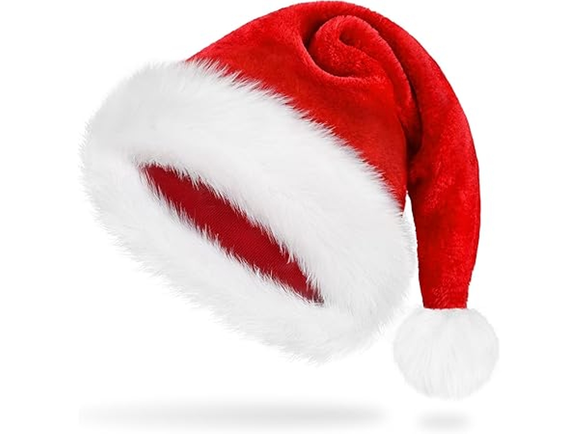 Gorro de Navidad unisex, mullido, de color rojo, cómodo y grueso, ergonómico, para uso diario STELASPLEN