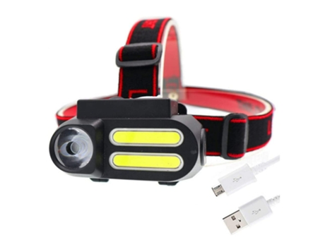 Linterna frontal, portátil Mini XPE 2 * COB LED Linterna frontal Luz de trabajo Linterna impermeable Uso 18650 Batería para iluminación nocturna CH...