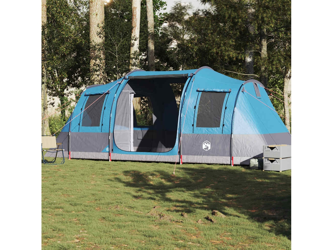 Tienda De Campaña Túnel Para 4 Personas Impermeable Azul