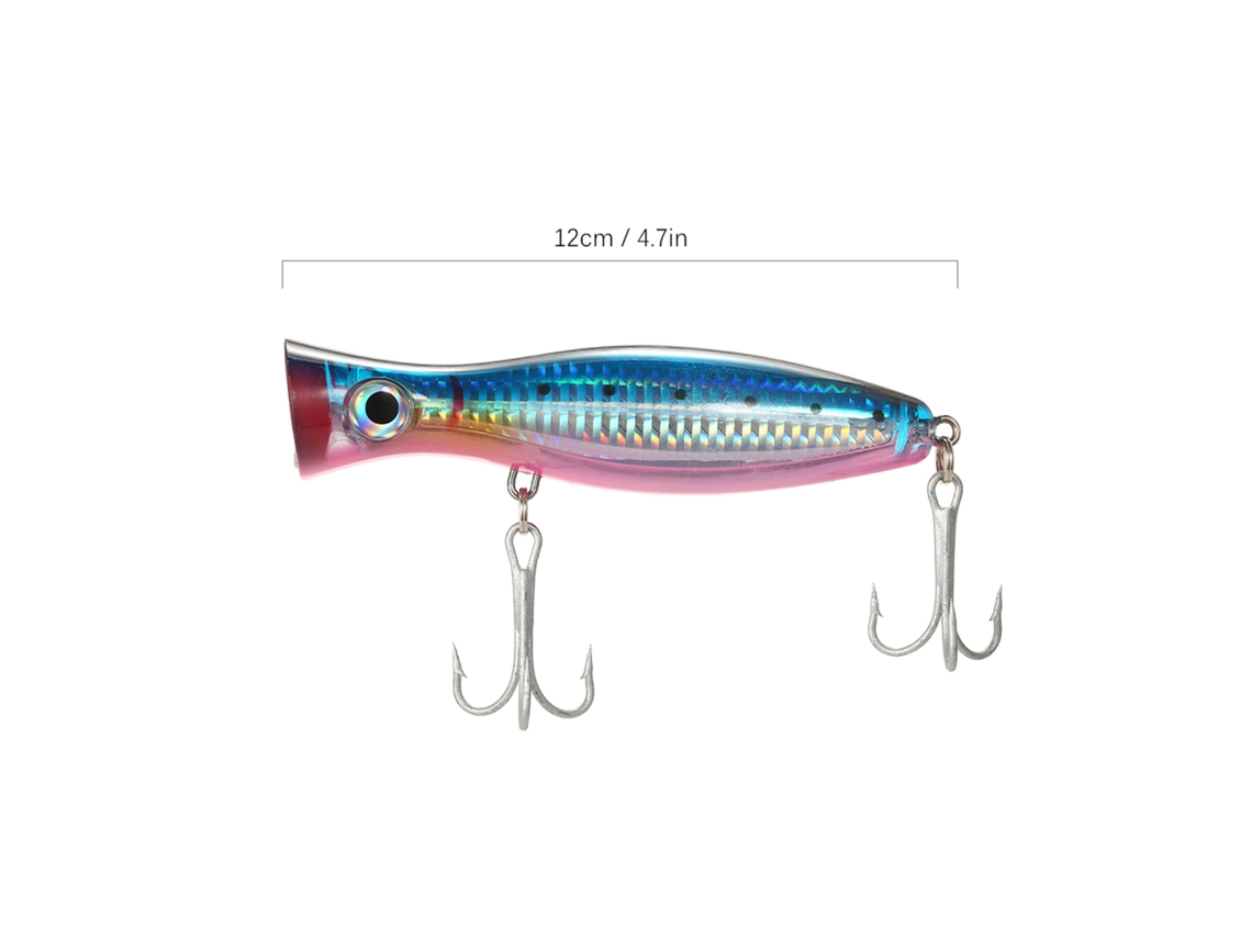 Señuelo De Pesca Tipo Popper Grande De 12 Cm Y 45 G Con Ojos 3d Y Anzuelo Abs Para Pesca En Agua Dulce Y Salada.