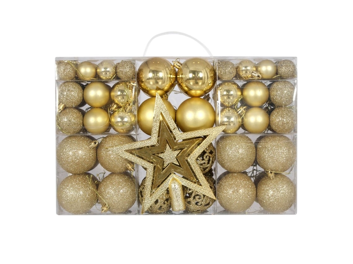 Un Juego De 101 Adornos Navideños En Forma De Bolas, Perfectos Para Decorar El Árbol De Navidad. Su Diseño Ergonómico Los Hace Ideales Para