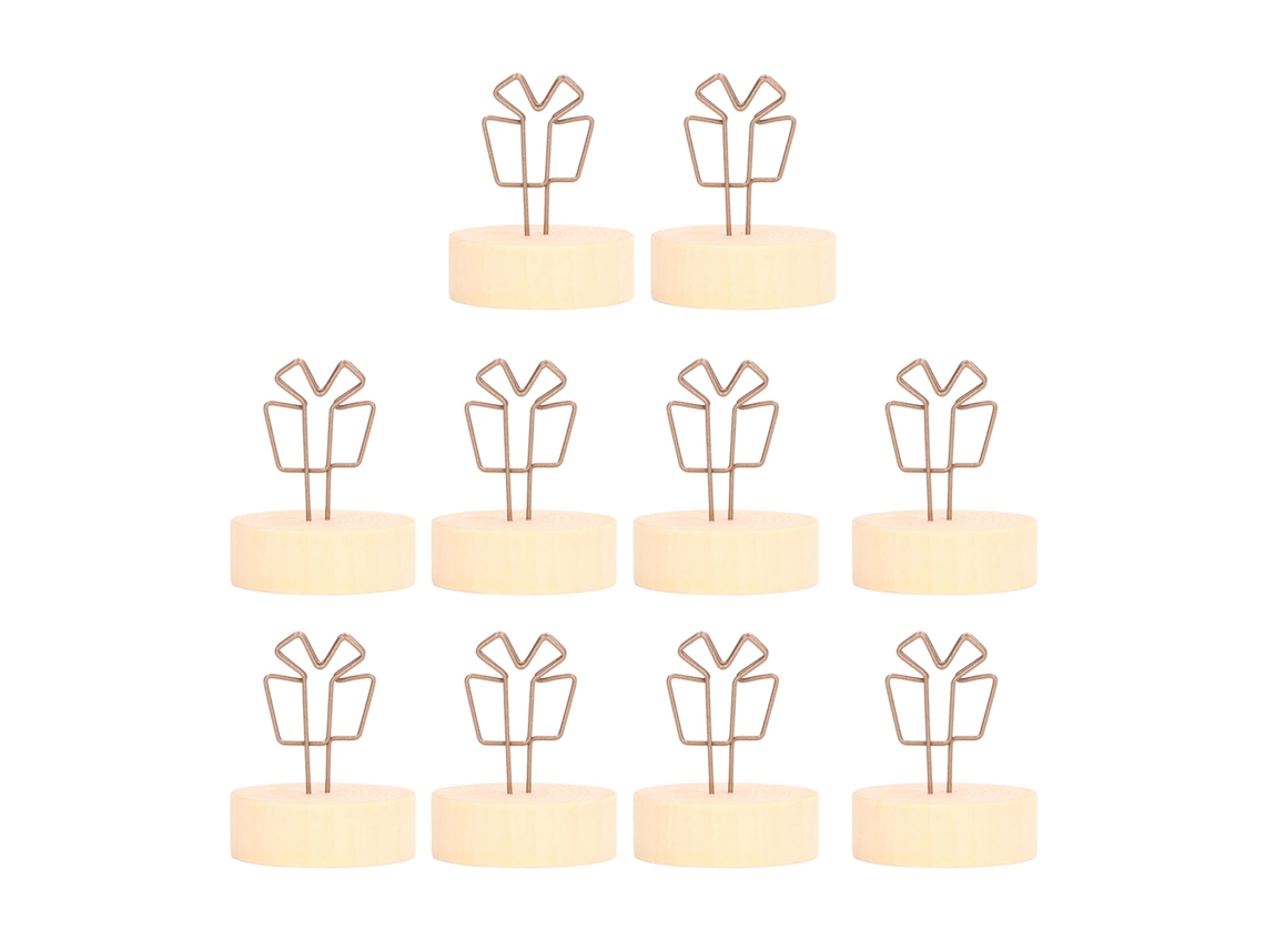 10 Unidades Portatárjetas Mesa Antiguo Caja Portanombres Clips Vertical Adorable