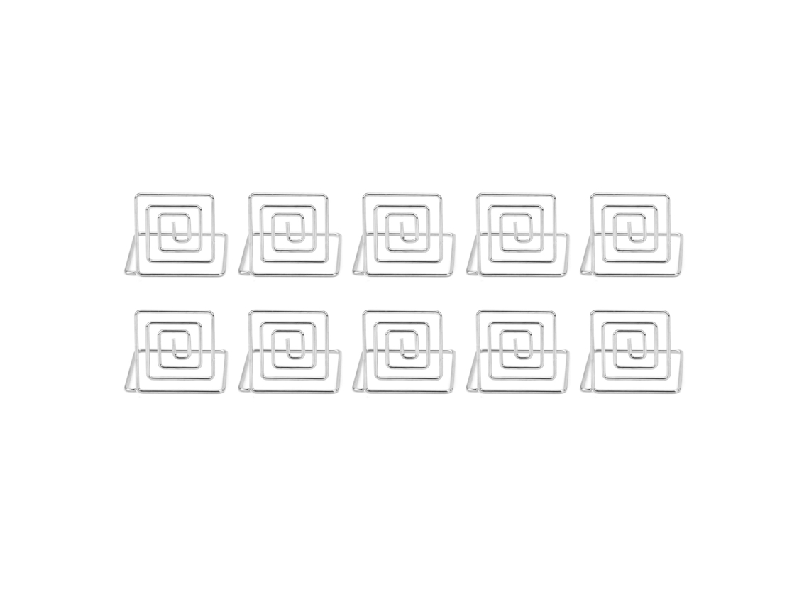 10 Piezas Portatarjetas De Negocio Mini Lindo Metal Soporte De Mensajes Para Mesa Número Foto Memo Billete Plata