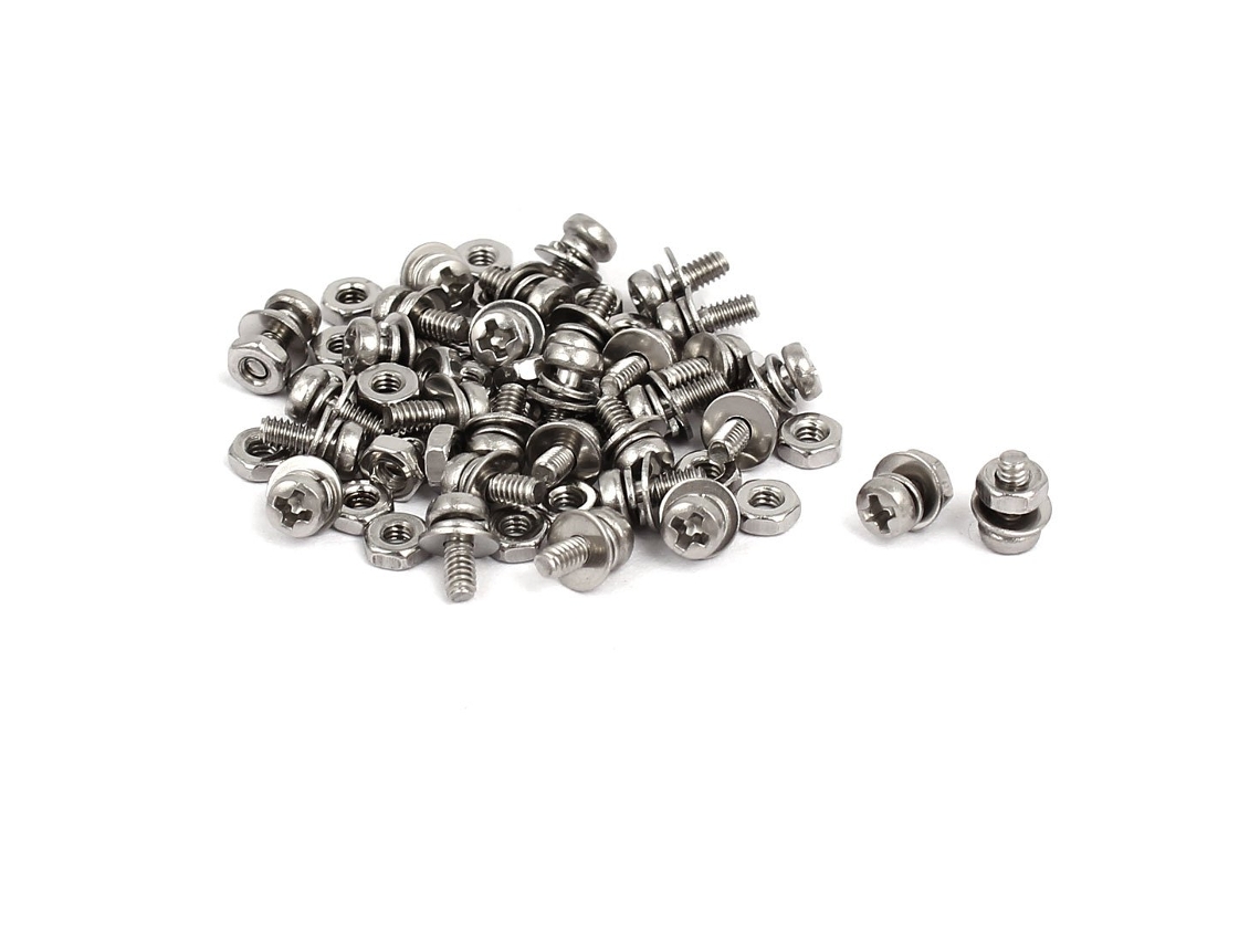 Tornillos De Cabeza Phillips De Acero Inoxidable 304 M2 X 5 Mm Con Tuercas Y Arandelas De 30 Juegos