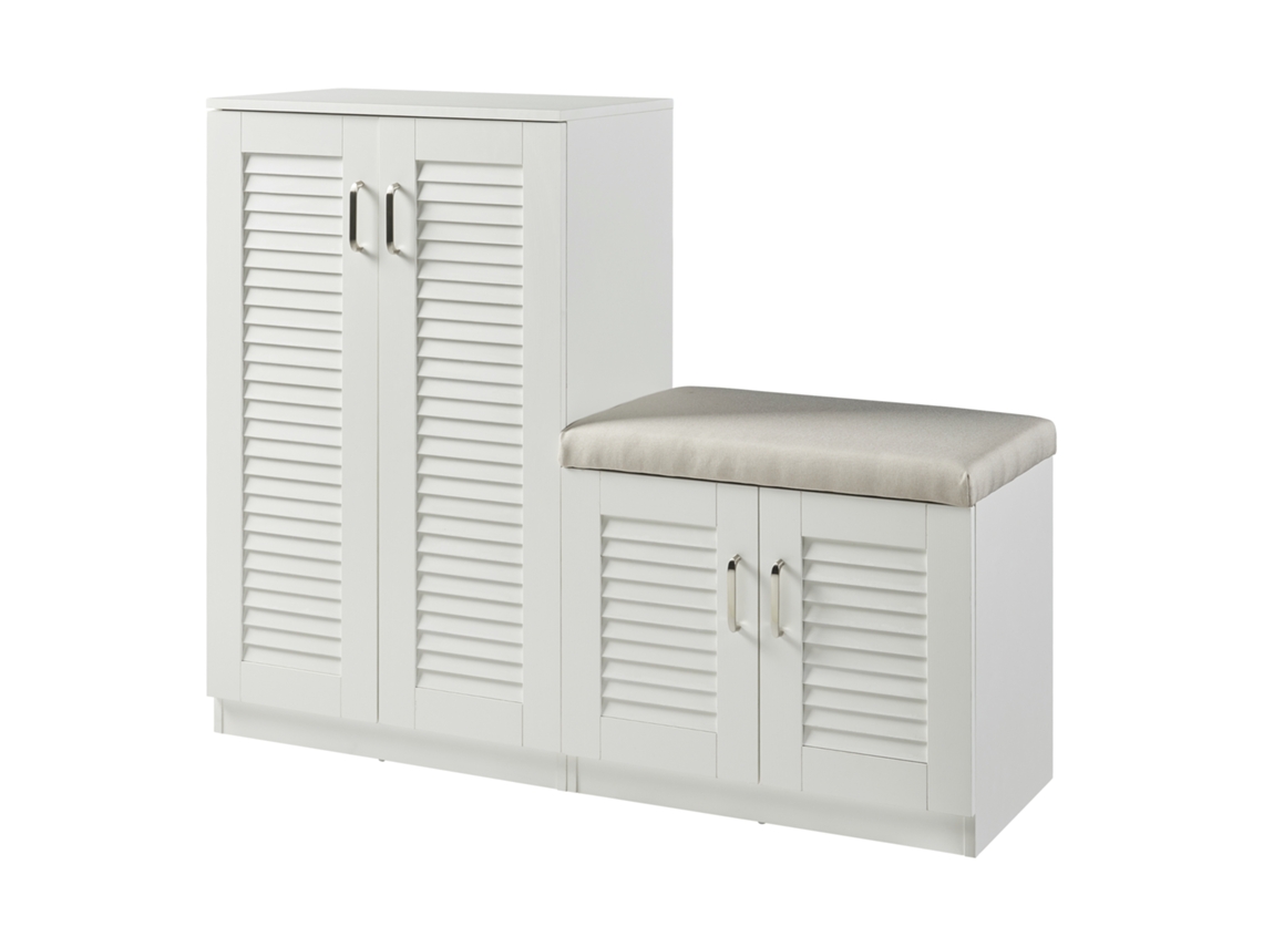Mueble zapatero Løten 9 compartimentos para 18 pares MDF 97 x 120 x 36 cm - Blanco [EN.CASA]