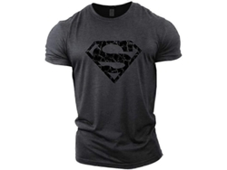 Camiseta Superman Vascular Gym Training Topmgray De Algodão 100% Ajuste Confortável Para Ginásio E Uso Diário