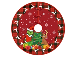 Falda para árbol de Navidad de 122 cm – Decoración navideña con collar para árbol de Navidad estilo casa de campo con acabado suave (Estilo 1)