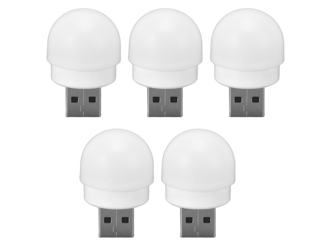 2026-5pcs Lámparas Nocturnas Usb Mini Bombillas Led Ahorro Energía Protección Ocular Para Dormitorio Baño Pasillo Luz Blanca