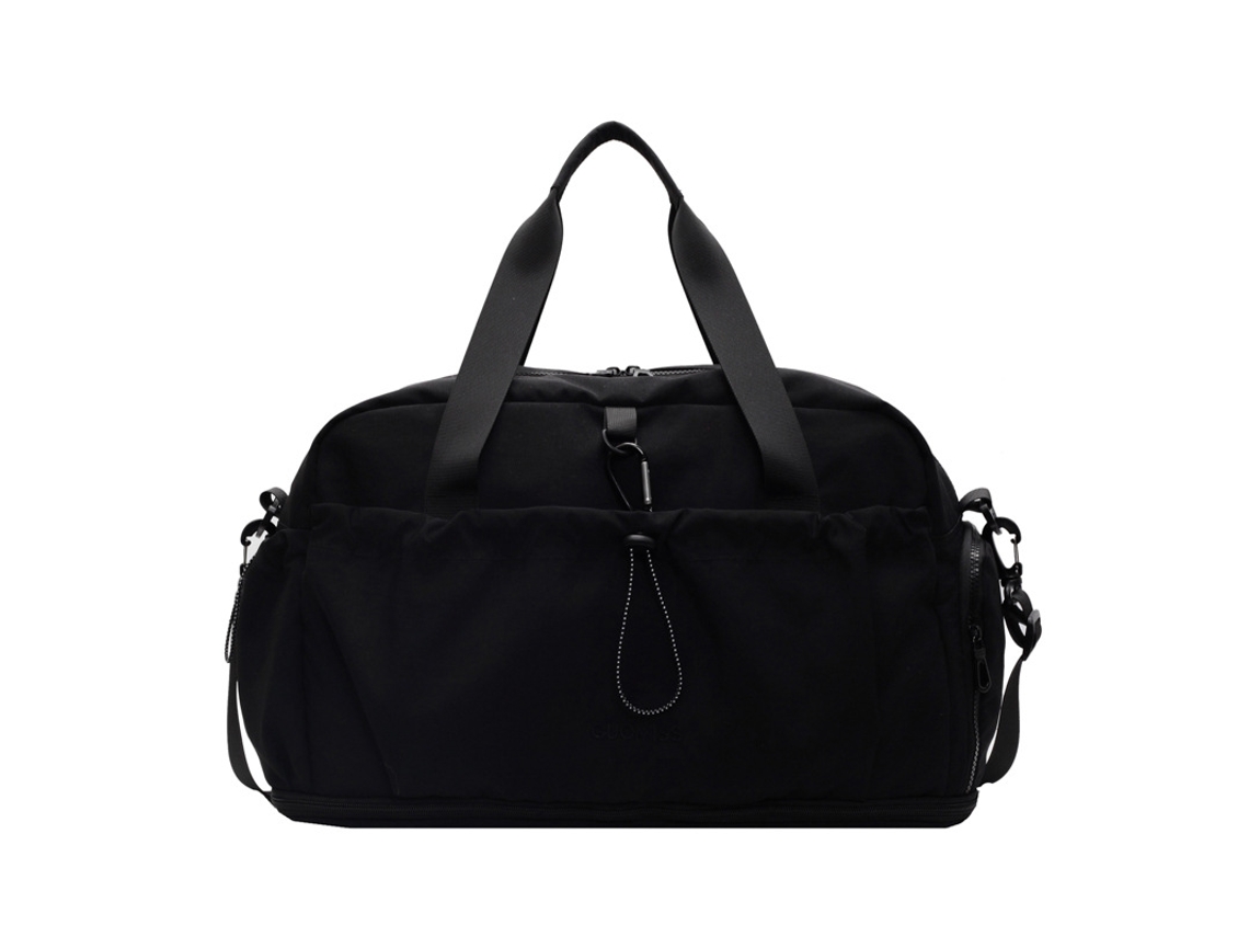 (Bolsa de gimnasio negra) Con compartimento separado para zapatos, impermeable, bolsa de almacenamiento para yoga, gran capacidad
