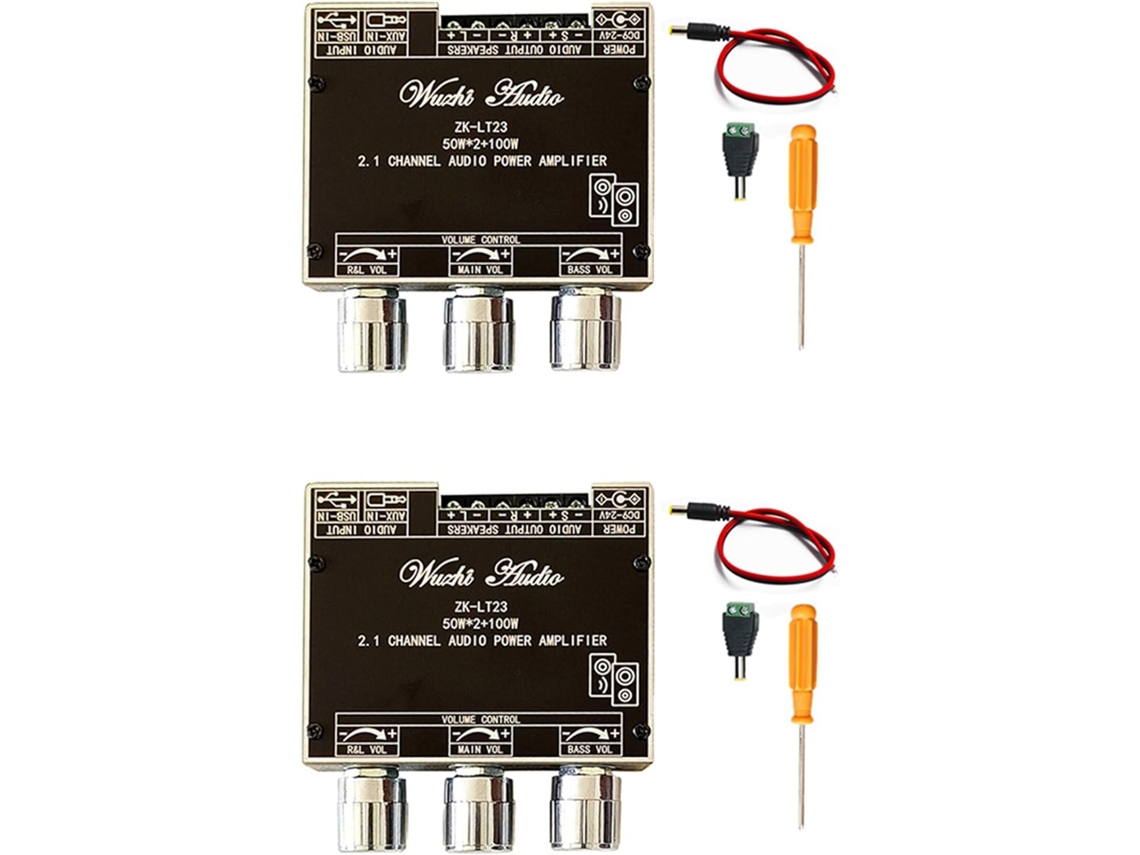 Placa Amplificadora De Audio Bluetooth 2x-lt23 Con Cable De Cc, 2.1 Canales, 50 W X 2, Subwoofer De 100 W