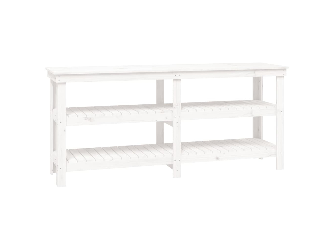 Maison Exclusive - Banco De Trabajo De Madera Maciza De Pino Blanco 181x50x80 Cm