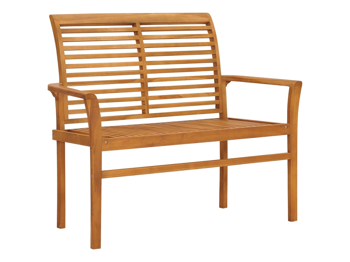 Maison Exclusive - Banco De Jardim C/ Almofadão Vermelho 112 Cm Teca Maciça