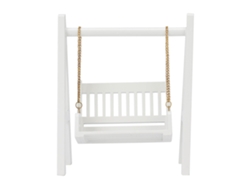Ats-columpio De Muñecas De Madera Blanca Con Cadena Dorada Miniatura Exquisita Decoración Para Casa De Muñecas 1/12