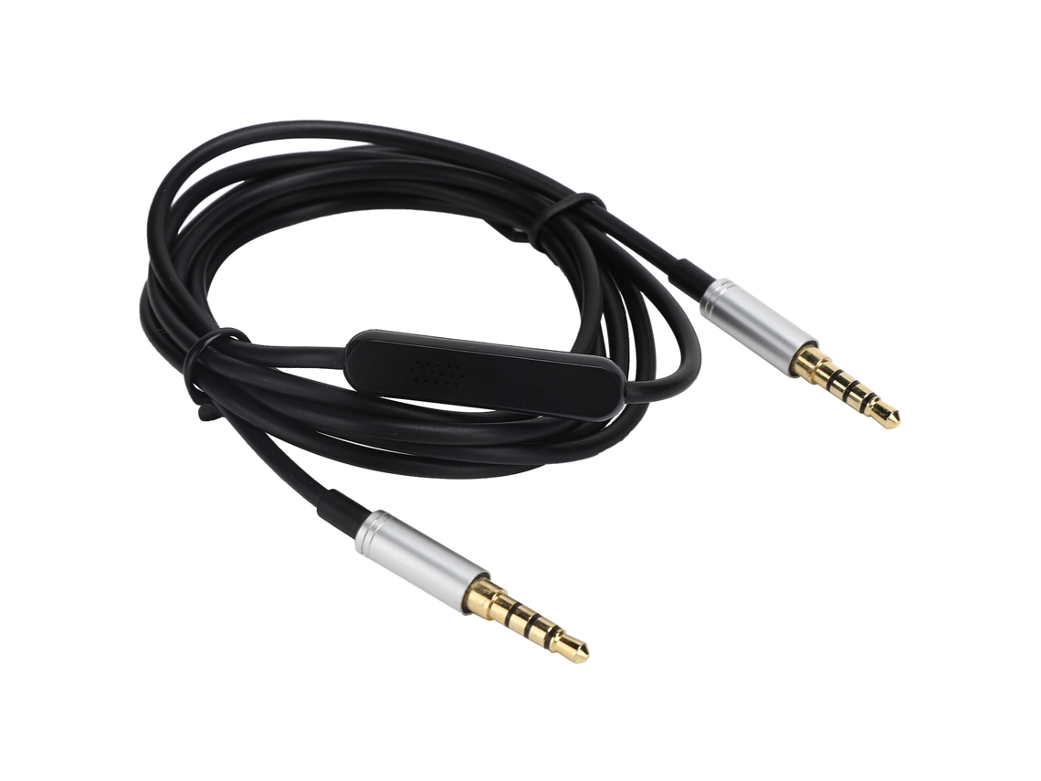 Cabo De Áudio 3.5mm Macho Para Macho 1.5m Preto, Reposição Universal Para Fones De Ouvido, Plug And Play