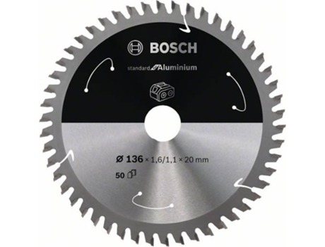 Disco de Sierra Circular BOSCH Standard para Aluminio Para Sierras a Batería 136x1.6/1.1x20 T50