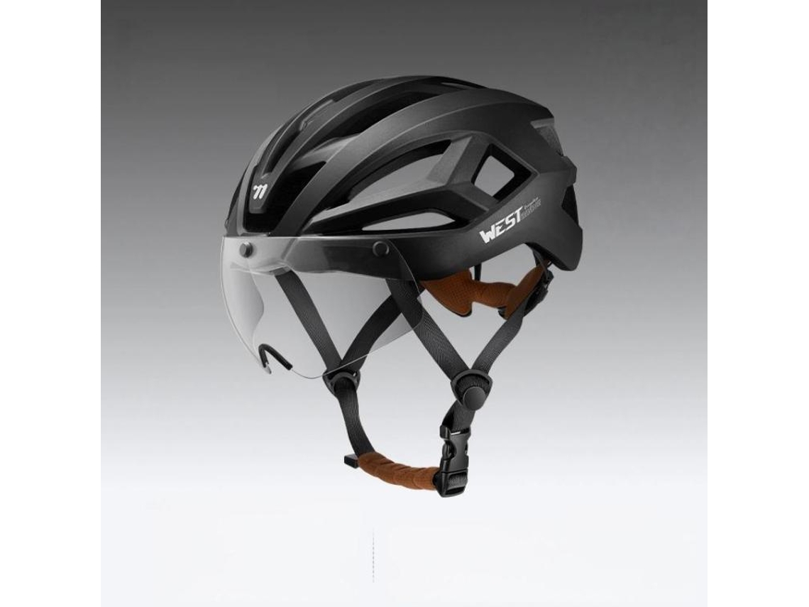 Casco Con Gafas Magnéticas Integradas (negro Obsidiana), Ligero, Para Ciclismo De Montaña O Carretera, Equipo De Seguridad.