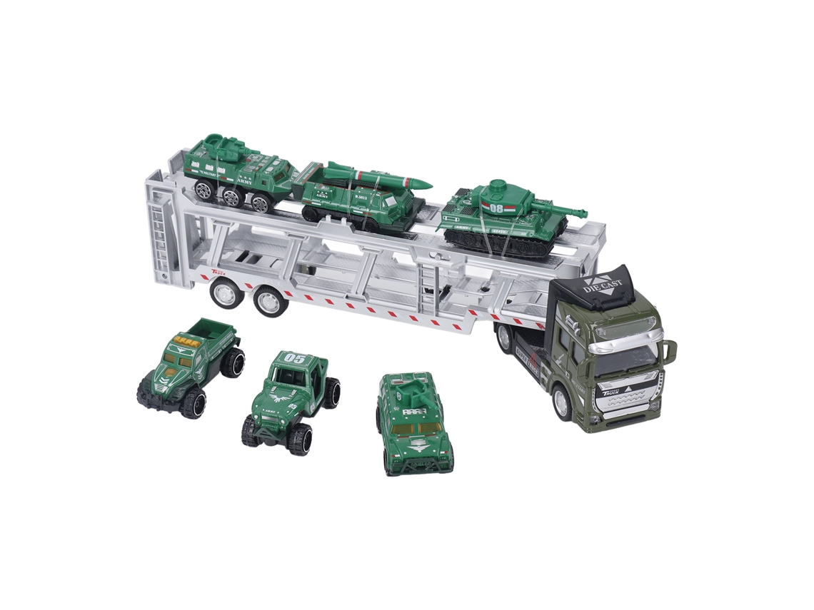 Ats-juguetes De Camiones, Set De Coches Mini Transporte Con Modelos De Coches, Regalo Coleccionable Para Niños, Verde