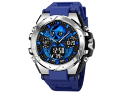 Reloj Deportivo Para Hombre (azul), Reloj De Pulsera Electrónico Luminoso Con Diseño De Calavera E Impermeable.