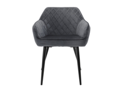 4X Cadeira de Jantar em Veludo Antracite para Sala de Estar/Escritório 80Cm Ergonómico