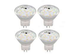 4 Bombillas Mr11 De 12 Led, 2 W, 300 Lúmenes, Tipo Foco, Con Base Doble Pin, Para Iluminación Exteri