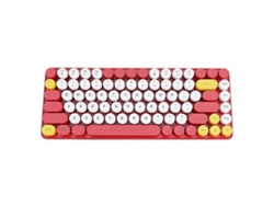 Teclado inalámbrico retro de 2,4 GHz con 84 teclas redondas para portátiles, recargable. Ly Ebike