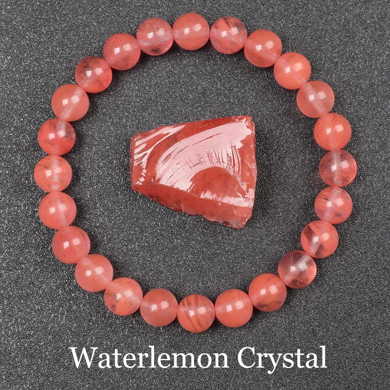 Pulsera De Cuentas De Piedra Natural (cristal De Limón De Agua, 17 Cm) Para Yoga, Sanación Reiki, Amuleto Y Talismán De La Suerte.