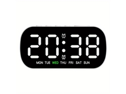 Reloj Despertador Digital Compacto Y Multifuncional Con Alimentación Usb, Que Muestra La Temperatura, La Fecha Y El Día, Y Cuenta Con Doble