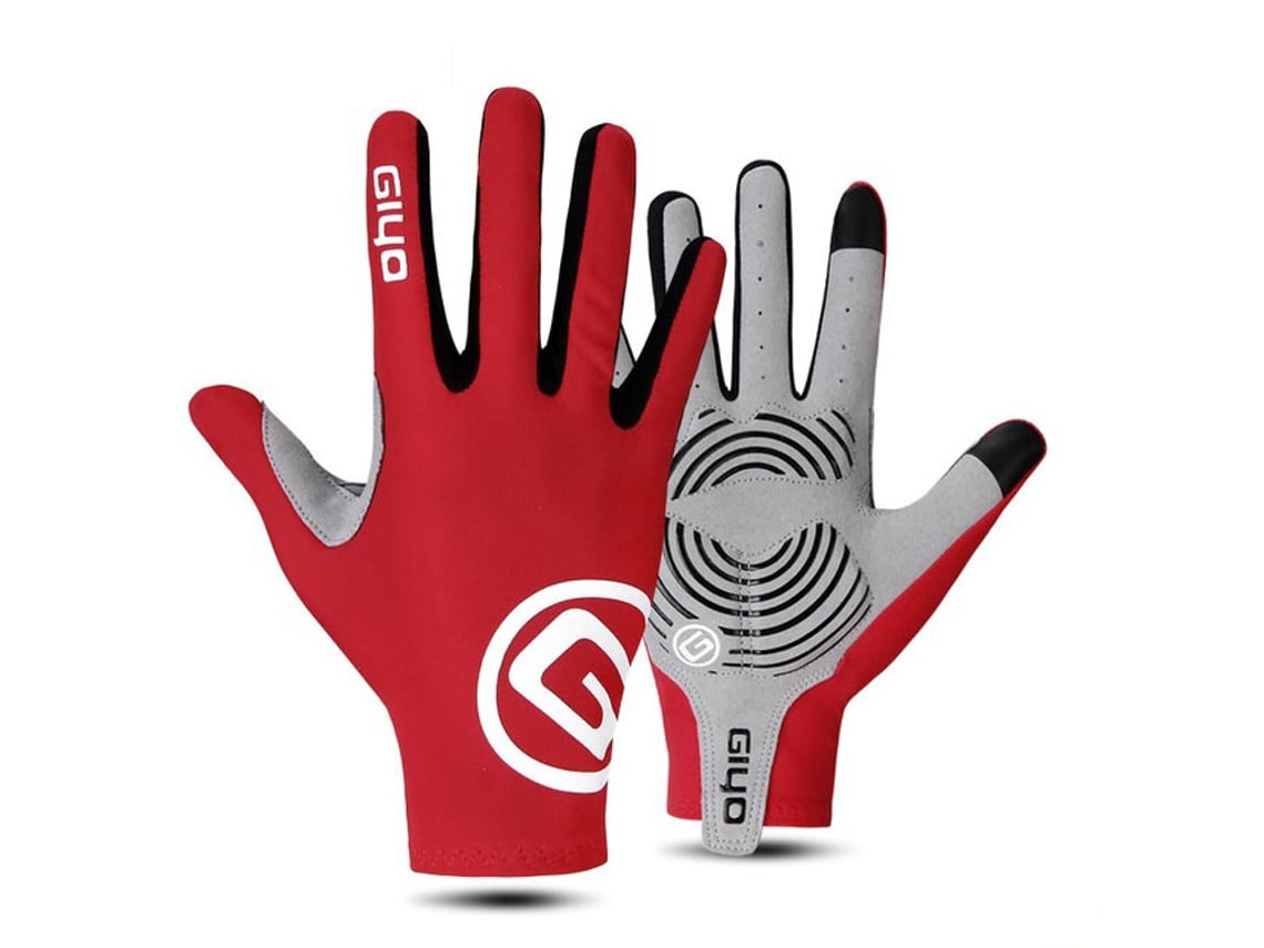 Guantes De Ciclismo Giyo Rojos Cortavientos De Dedos Completos Antideslizantes Con Pantalla Táctil Para Bicicleta De Montaña Y Carretera