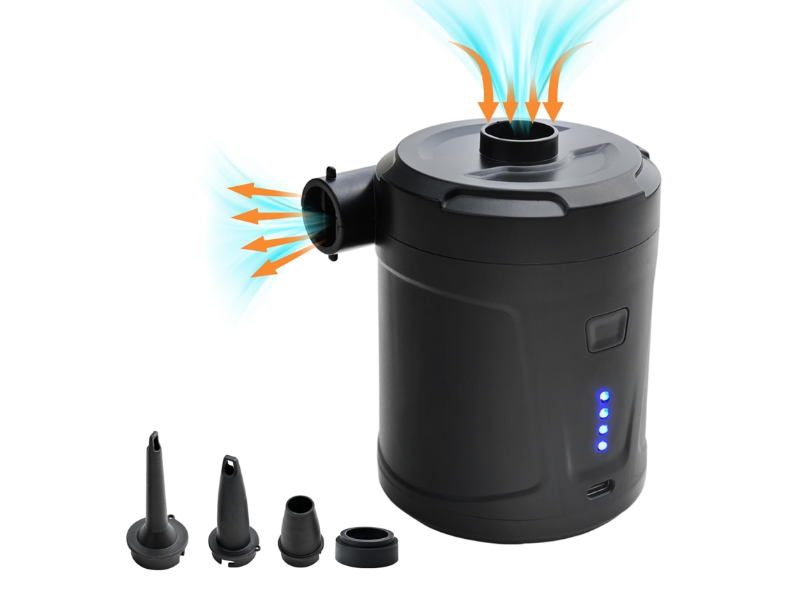 Bomba de aire portátil con batería de 5200 mAh, inflador de llenado rápido recargable por USB, deflactor, colchones de aire, botes de remos, CHRONUS