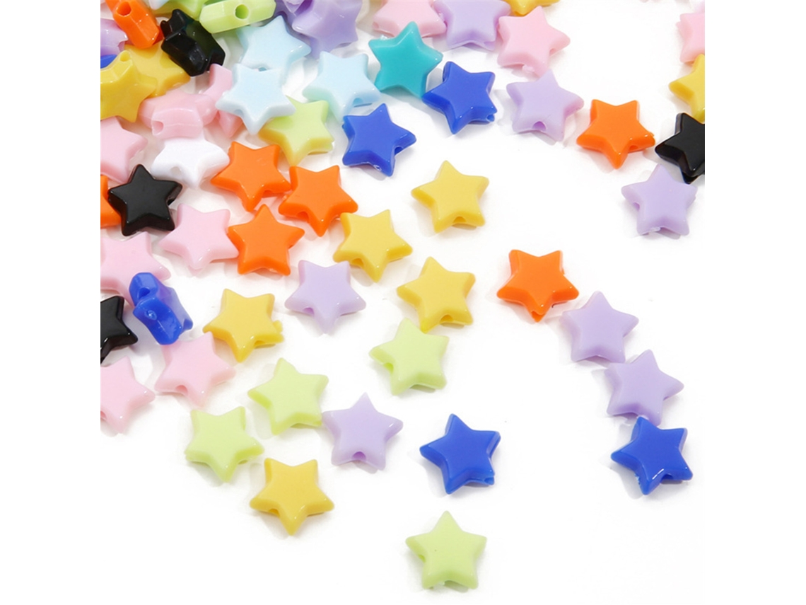 50 Cuentas Acrílicas Sueltas En Forma De Estrella Para La Creación De Joyas, Pulseras Y Collares.