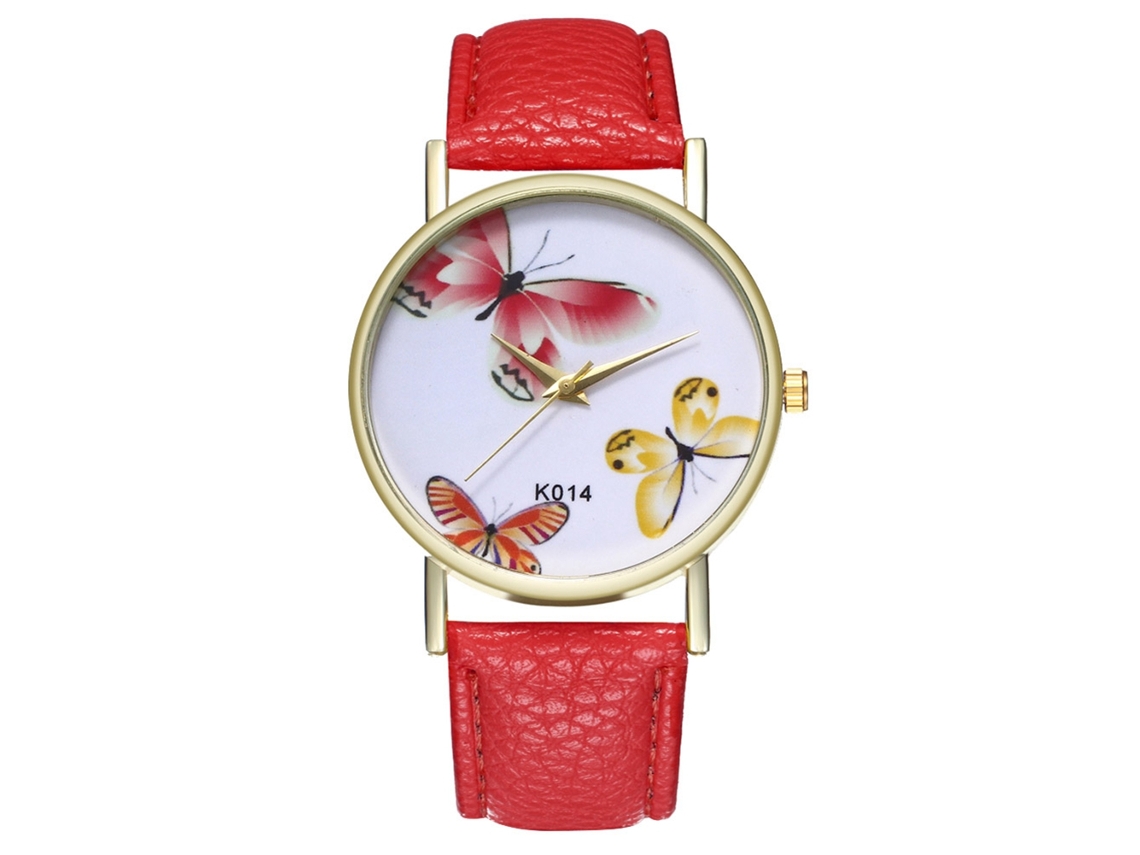 Reloj Analógico De Cuarzo Para Hombre Zhoulianfa Con Correa De Cuero Sintético Rojo De Diseño Sencillo.