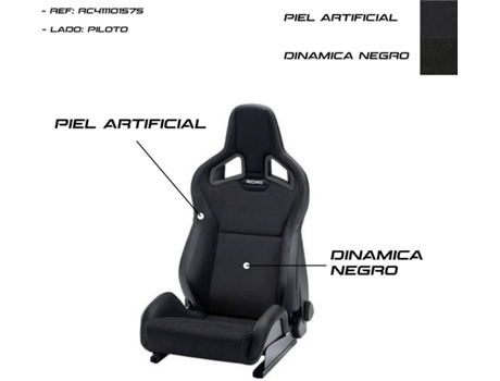 RECARO Sportster Cs Asiento Airbag Calefacción De Cuero Artificial Negro/Negro Dinámico Piloto