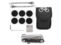 Kit De Reparo De Pneu De Bicicleta Portátil 11 Em 1 Com Ferramentas Multifuncionais E Bolsa