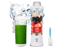 Licuadora USB de 600 ml, batidora portátil de 270 W para batidos y smoothies Bisbisous (blanca)