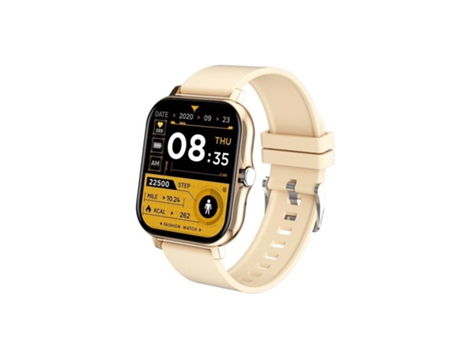 Smartwatch Fitness Monitor de ritmo cardíaco Pantalla táctil completa Bluetooth Llamadas Golden