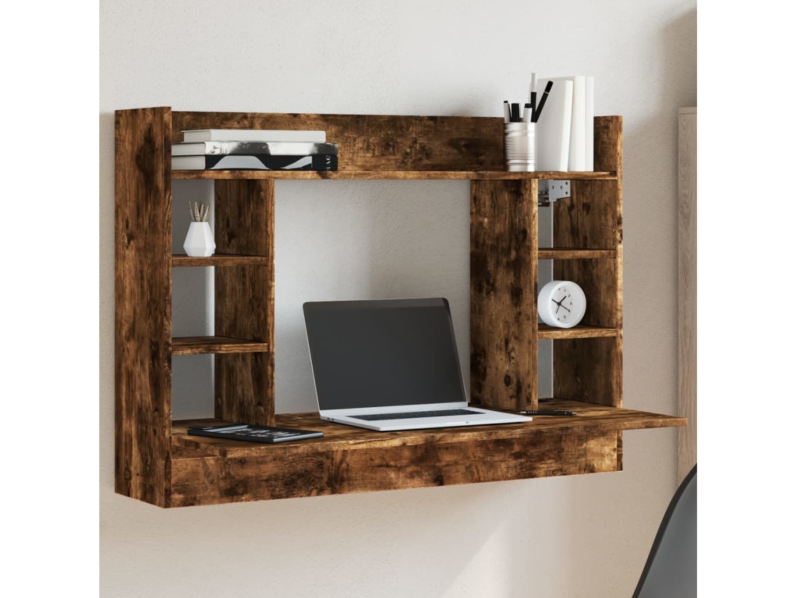 Secreter | Mesa | Escritorio de pared fabricado en madera de roble ahumado